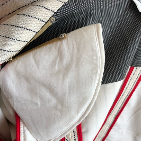 W by WORTH Ivory Stripes Polka Dot Blazer Jacket - Picture 4 of 5